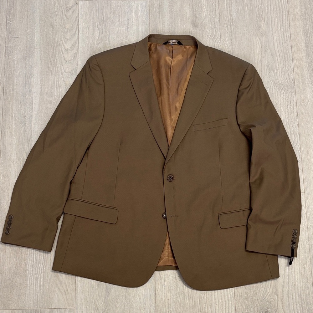 🔥BUNDLESALE Mens 48R Caravelli Oxford Elegant Tan Blazer Sports Jacket Coat NWT